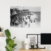 NIEUWE JERSEY'S ASBURY PARK BEACH 1908 POSTER (Thuiskantoor)