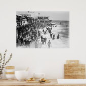 NIEUWE JERSEY'S ASBURY PARK BEACH 1908 POSTER (Keuken)