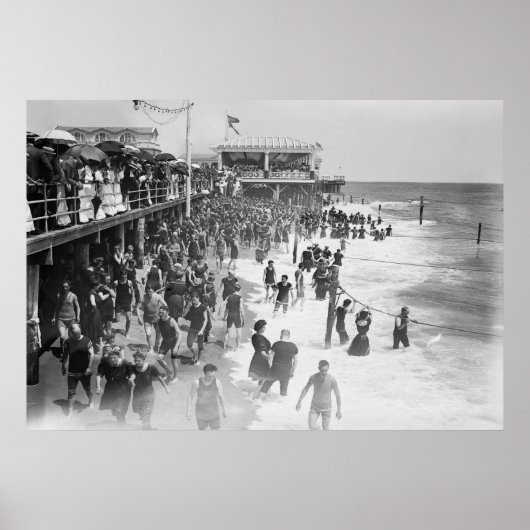 NIEUWE JERSEY'S ASBURY PARK BEACH 1908 POSTER (Voorkant)