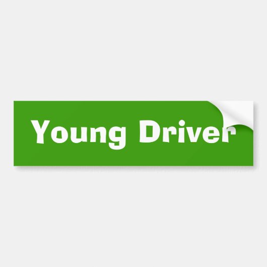 nieuwe jonge chauffeur - groene bumper bumpersticker (Voorkant)