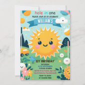 Nieuwe jongen schattig golfgat in een eerste 1e ve kaart (Voorkant)