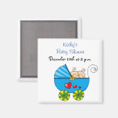 Nieuwe jongen tweeling baby's in een kinderwagen magneet (Voorkant / Achterkant)