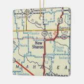 Nieuwe  kaart Sharon IA Keramisch Ornament (Links)