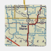 Nieuwe  kaart Sharon IA Keramisch Ornament (Voorkant)