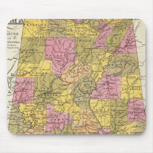 Nieuwe kaart van Alabama Muismat (Voorkant)