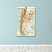 Nieuwe kaart van Argentinië Canvas Afdruk (Insitu (Houten vloer))