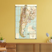 Nieuwe kaart van Argentinië Canvas Afdruk (Insitu (Woonkamer))