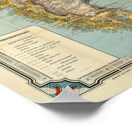 Nieuwe kaart van Argentinië Poster (Hoek)