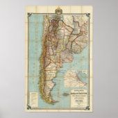 Nieuwe kaart van Argentinië Poster (Voorkant)