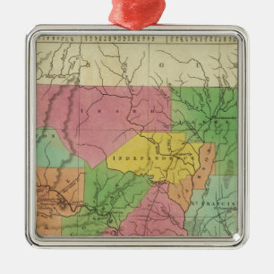 Nieuwe kaart van Arkansas 2 Metalen Ornament