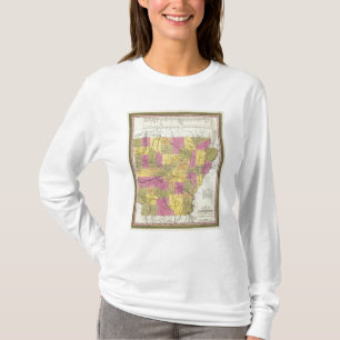 Nieuwe kaart van Arkansas T-shirt