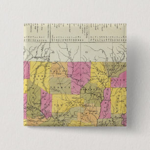 Nieuwe kaart van Arkansas Vierkante Button 5,1 Cm