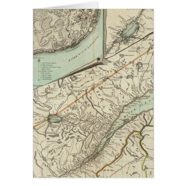 Nieuwe kaart van de provincie Quebec (Voorkant)