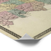 Nieuwe kaart van de sectie en het township van Ind Poster (Hoek)