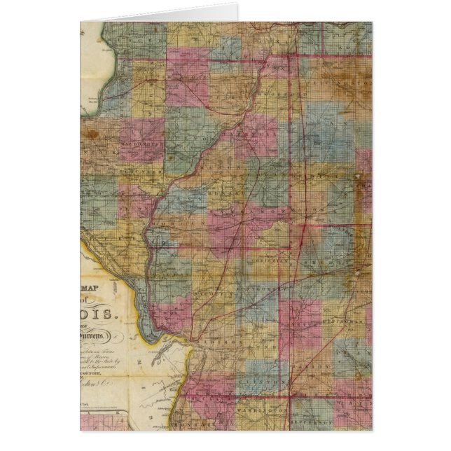 Nieuwe kaart van de staat Illinois 2 (Voorkant)