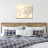 Nieuwe kaart van de staat Texas Canvas Afdruk (Insitu (Slaapkamer))