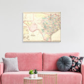 Nieuwe kaart van de staat Texas Canvas Afdruk (Insitu (Woonkamer))