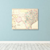 Nieuwe kaart van de staat Texas Canvas Afdruk (Insitu (Houten vloer))