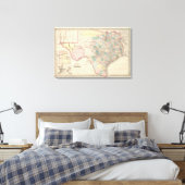 Nieuwe kaart van de staat Texas Canvas Afdruk (Insitu (Slaapkamer))