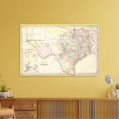 Nieuwe kaart van de staat Texas Canvas Afdruk (Insitu (Woonkamer))