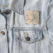 Nieuwe kaart van de staat Texas Vierkante Button 5,1 Cm (In situ)