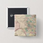 Nieuwe kaart van de staat Texas Vierkante Button 5,1 Cm (Voorkant /achterkant)