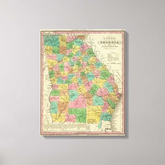 Nieuwe kaart van Georgië 2 Canvas Afdruk (Voorkant)