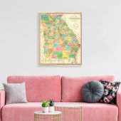 Nieuwe kaart van Georgië 2 Canvas Afdruk (Insitu (Woonkamer))