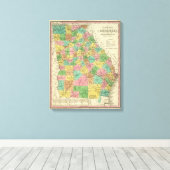Nieuwe kaart van Georgië 2 Canvas Afdruk (Insitu (Houten vloer))