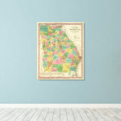 Nieuwe kaart van Georgië 2 Canvas Afdruk (Insitu (Houten vloer))