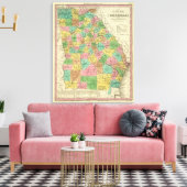 Nieuwe kaart van Georgië 2 Canvas Afdruk (Insitu (Woonkamer))