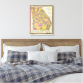 Nieuwe kaart van Georgië Canvas Afdruk (Insitu (Slaapkamer))
