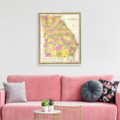 Nieuwe kaart van Georgië Canvas Afdruk (Insitu (Woonkamer))