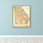 Nieuwe kaart van Georgië Canvas Afdruk (Insitu (Houten vloer))