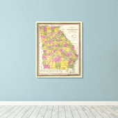 Nieuwe kaart van Georgië Canvas Afdruk (Insitu (Houten vloer))