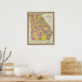 Nieuwe kaart van Georgië Poster (Keuken)