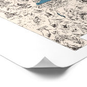 Nieuwe  kaart van het Afbeelding van Mexico Poster (Hoek)