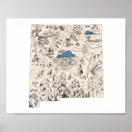 Nieuwe  kaart van het Afbeelding van Mexico Poster