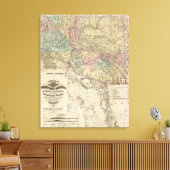Nieuwe kaart van het grondgebied van Arizona Canvas Afdruk (Insitu (Woonkamer))