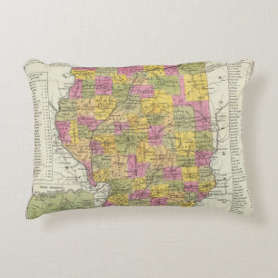 Nieuwe kaart van Illinois Decoratief Kussen