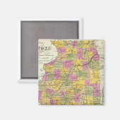 Nieuwe kaart van Illinois Magneet (Voorkant / Achterkant)