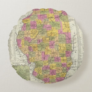 Nieuwe kaart van Illinois Rond Kussen