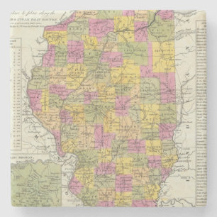 Nieuwe kaart van Illinois Stenen Onderzetter