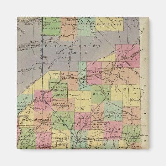 Nieuwe kaart van Indiana Magneet (Voorkant)