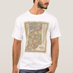 Nieuwe kaart van Indiana T-shirt