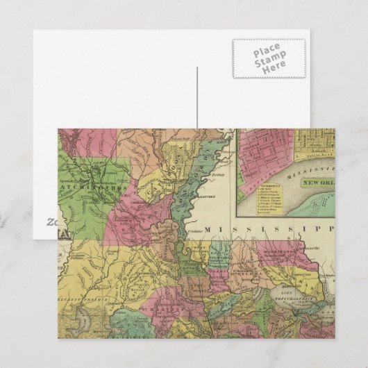 nieuwe kaart van Louisiana 2 (Voorkant / Achterkant)