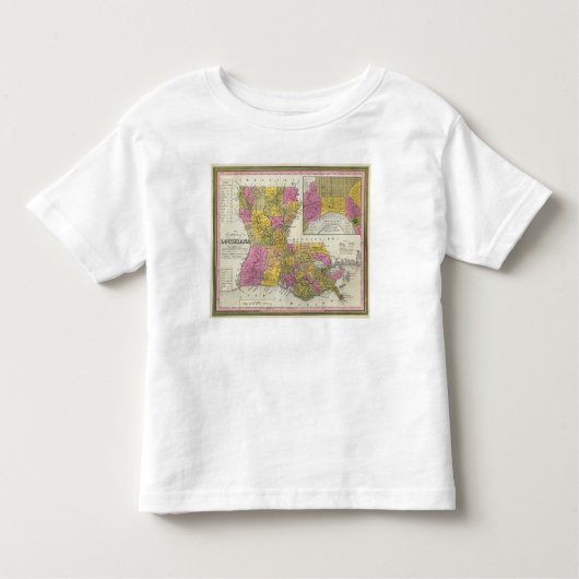 nieuwe kaart van Louisiana 3 Kinder Shirts (Voorkant)