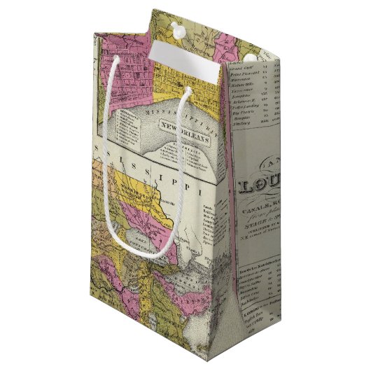 nieuwe kaart van Louisiana 3 Klein Cadeauzakje (Voorkant Gekanteld)