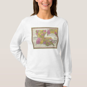 nieuwe kaart van Louisiana 3 T-shirt