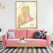 Nieuwe kaart van Maine 2 Canvas Afdruk (Insitu (Woonkamer))